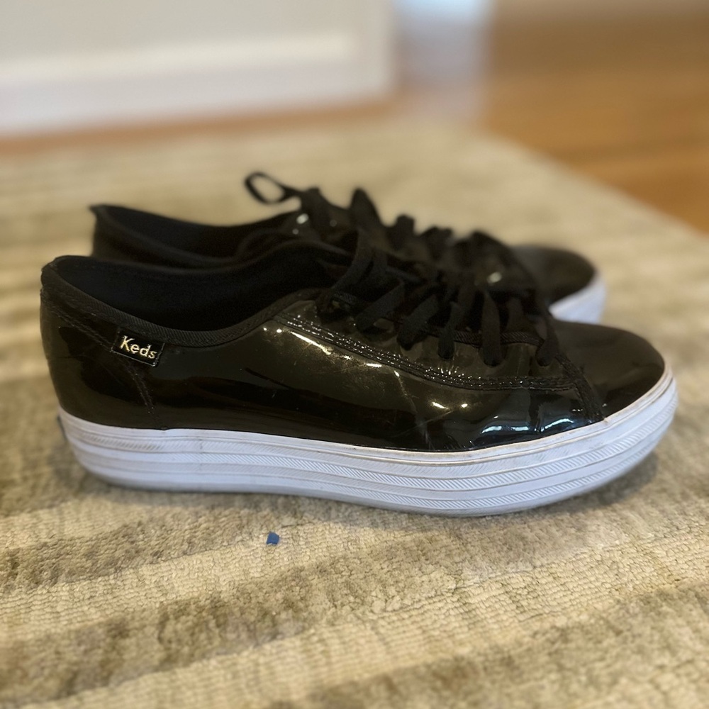 Keds Black Patent Sneakers size 6